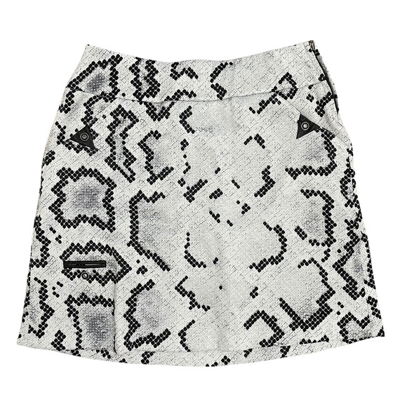Jamie Sadock Golf Skirt Skort Snakeskin Print Black Grey Sz 4 - Picture 8 of 8